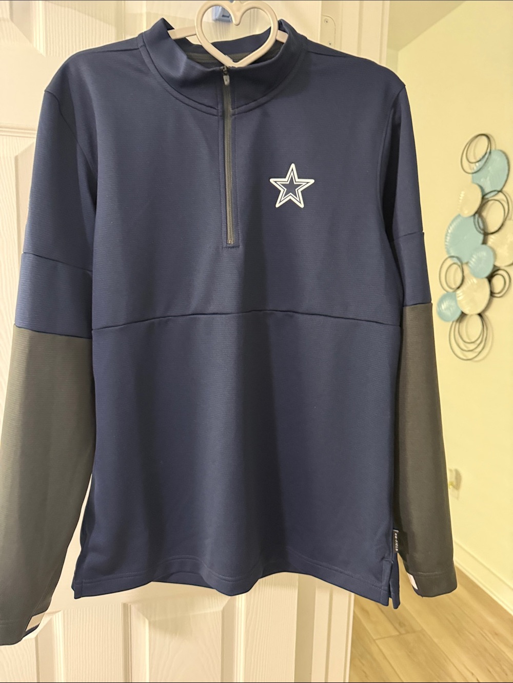 Nike Men’s Navy and Gray Quarter-Zip Sweater with Star Logo